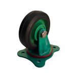 خرید و قیمت چرخ چدن با پایه آهن ثابت لاستیکی